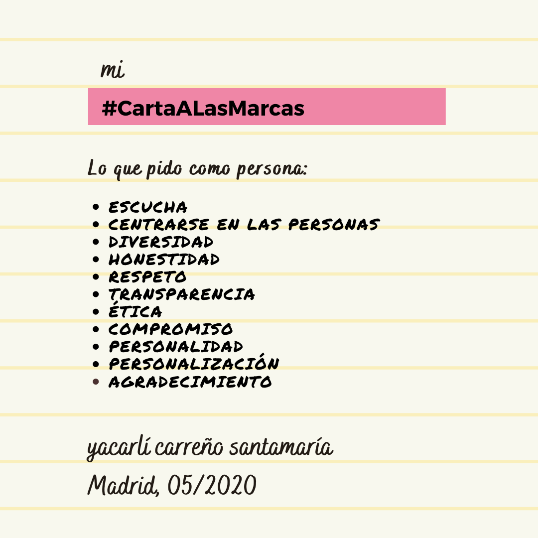 Carta a las marcas
